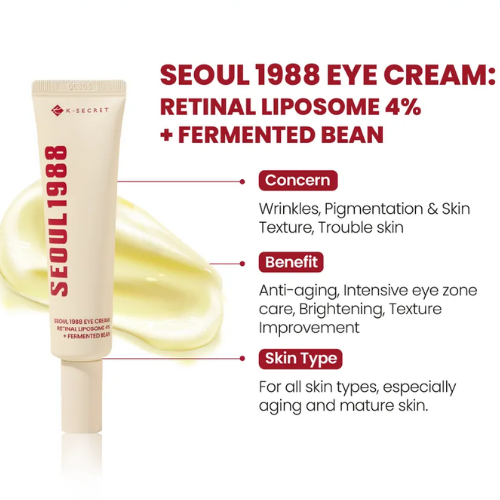 [K-SECRET] SEOUL 1988 Eye Cream : Retinal Liposome 4% + Fermented Bean 30ml