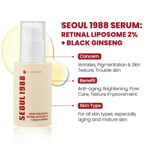 [K-SECRET] SEOUL 1988 Serum : Retinal Liposome 2% + Black Ginseng 30ml